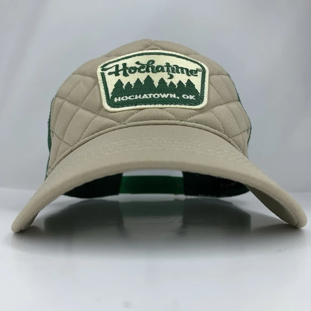 Hochatime Patch Hat Hochatown OK Quilted Green Mesh Adjustable Snap Baseball Cap